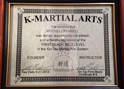 Black belt certificate